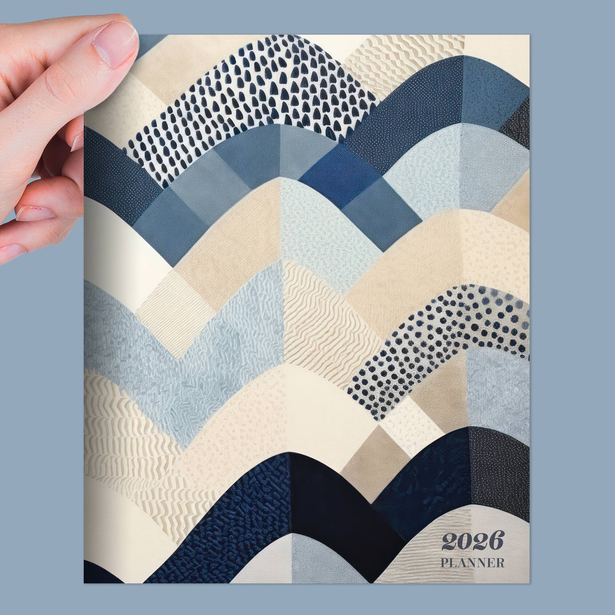 2026 Quilted Curves Medium Monthly Planner